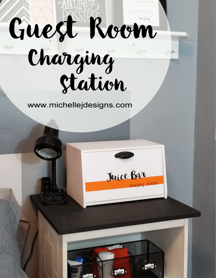 Guest Room Juice Bar - www.michellejdesigns.com - let me show you how I created a juice bar charging station for our guest room!