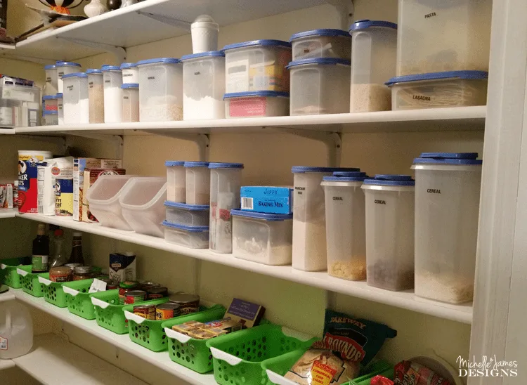 Pantry Re-Organization - www.michellejdesigns.com - follow my journey to an organized pantry. This is phase three and I am getting there!