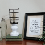 Farmhouse Look Lamp on a Budget - www.michellejdesigns.com - I love the farmhouse look. I created this lamp from Thrift store parts and I think it would fit into any farmhouse decor