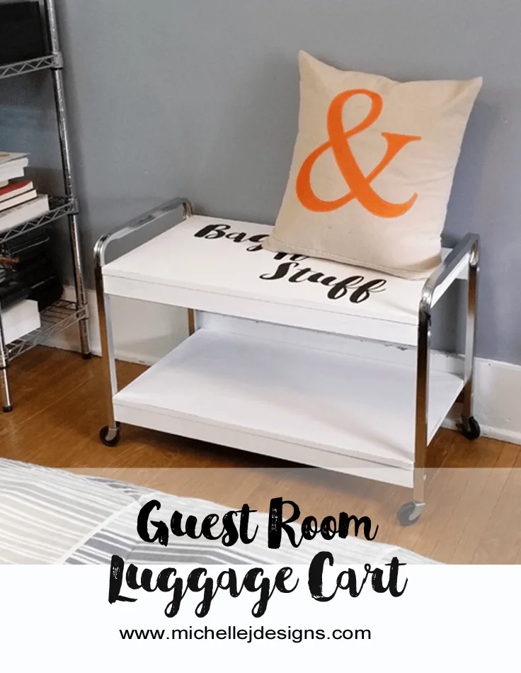 Guest Room Luggage Cart created from a thrift store find