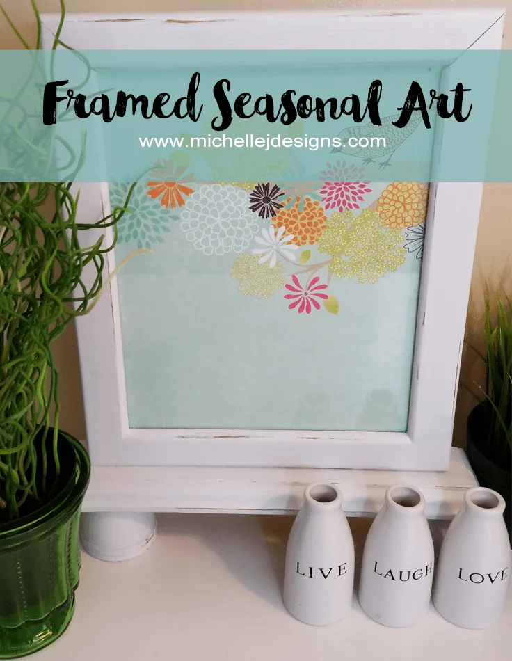 Seasonal Art Frame - www.michellejdesigns.com - I recycled this frame so I can use any paper for any season. I love it!