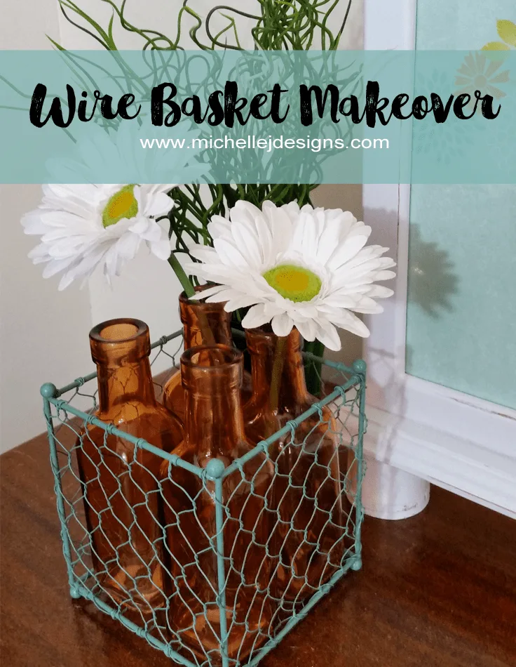 Wire Basket Makeover - www.michellejdesigns.com - this garage sale ugly duckling gets turned into something beautiful with just some paint!