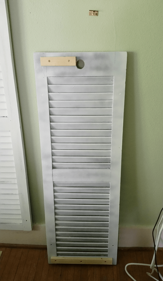 DIY Shutter Headboard - www.michellejdesigns.com - See how I created a headboard and bedside table sconces by using garage sale shutters!