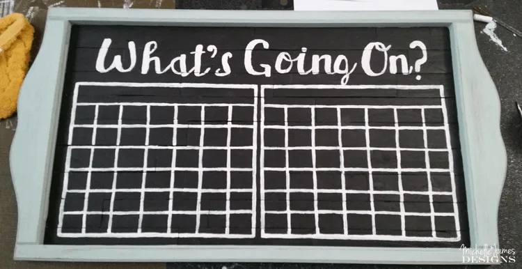 How To Create A Chalkboard Calendar - www.michellejdesigns.com - Create and amazing and affordable chalkboard calendar with a frame, some wood and some paint!