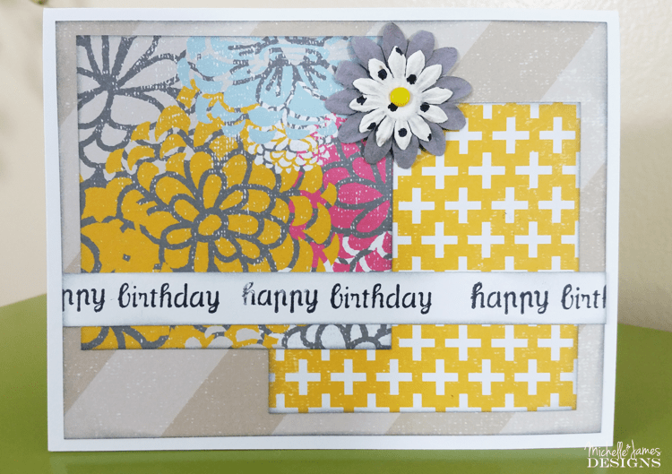 Handmade_Birthday_Card - www.michellejdesigns.com - A step by step tutorial creating a handmade birthday card that is simple, easy and fun!