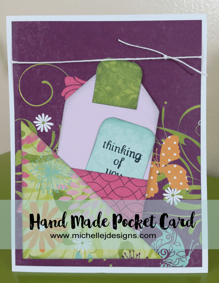 Hand_Made_Pocket_Card - www.michellejdesigns.com - This post will show you how to create a hand made pocket card that is simple, easy and fun