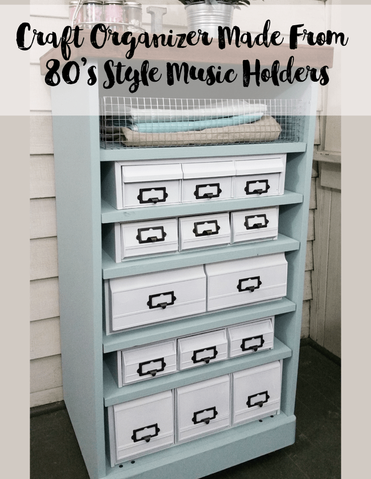 Craft Organizer - www.michellejdesigns.com - I found a bunch of the old 80's cassette, cd and vhs holders and gave them a cohesive look to create this awesome craft organizer!