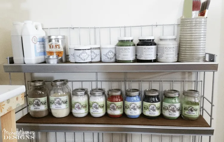 Create a paint storage shelf you can display proudly in your home.