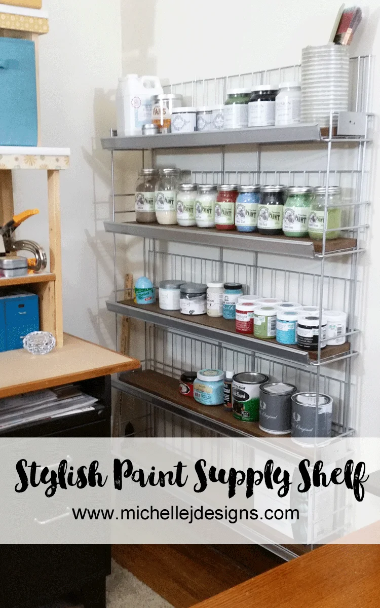 Paint-Storage-Space - www.michellejdesigns.com - How to create an extraordinary paint storage shelf that looks great in any space.