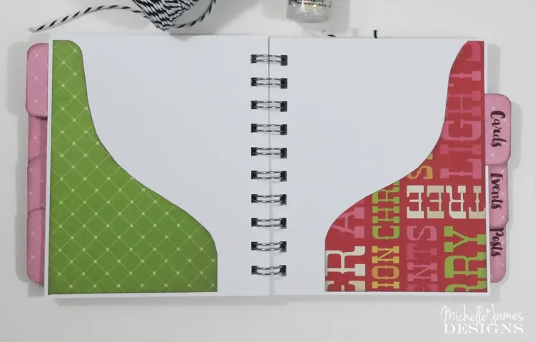 Holiday-Planner - www.michellejdesigns.com - I used a collection of Christmas scrapbook papers and a 4x5 notebook to create a functional holiday planner to help keep everything organized this season!