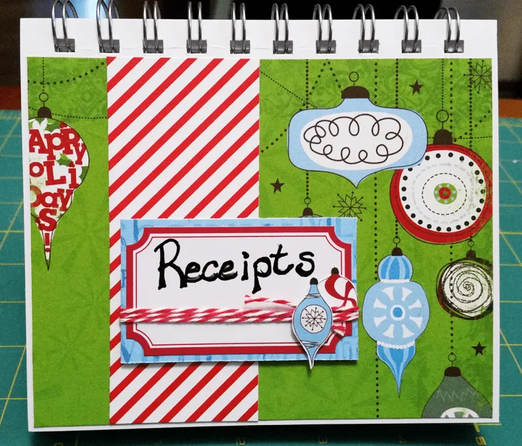 Holiday-Planner - www.michellejdesigns.com - I used a collection of Christmas scrapbook papers and a 4x5 notebook to create a functional holiday planner to help keep everything organized this season!