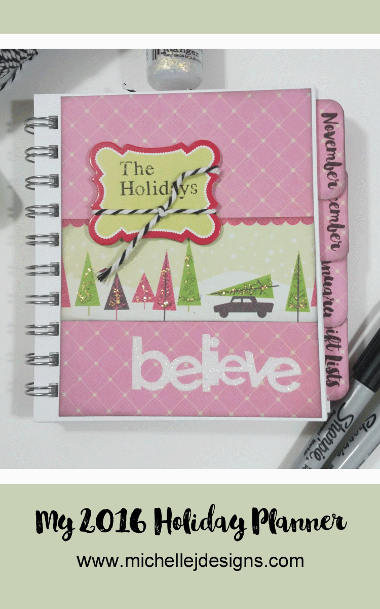 Holiday-Planner - www.michellejdesigns.com - I used a collection of Christmas scrapbook papers and a 4x5 notebook to create a functional holiday planner to help keep everything organized this season!