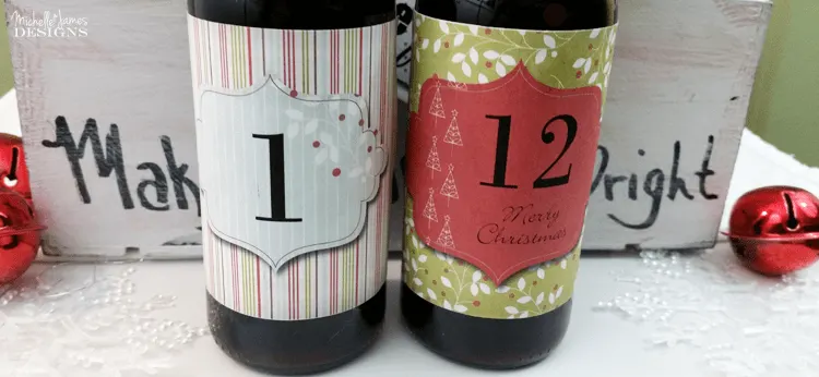 Wine-Countdown - www.michellejdesgins.com - This would be a special treat to give or receive. Who wouldn't love counting down the days to Christmas with a one-serving bottle of wine each day! 