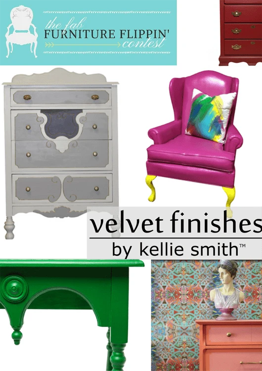 Velvet Finishes Hutch - www.michellejdesigns.com - I updated this hutch with Velvet Finishes paint in Prestigious. Take a look at the gorgeous color.