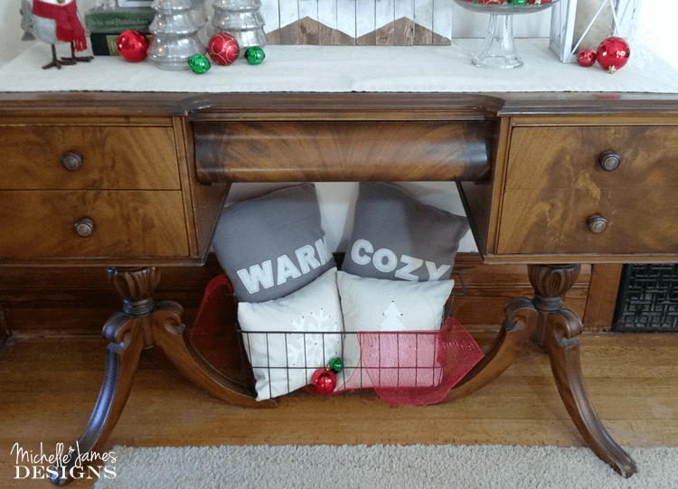 Create Easy Holiday Decor With Lanterns and Pillows - www.michellejdesigns.com - I love how easy it was to decorate this year using the lanterns and pillows I got from Oriental Trading. (Sponsored)