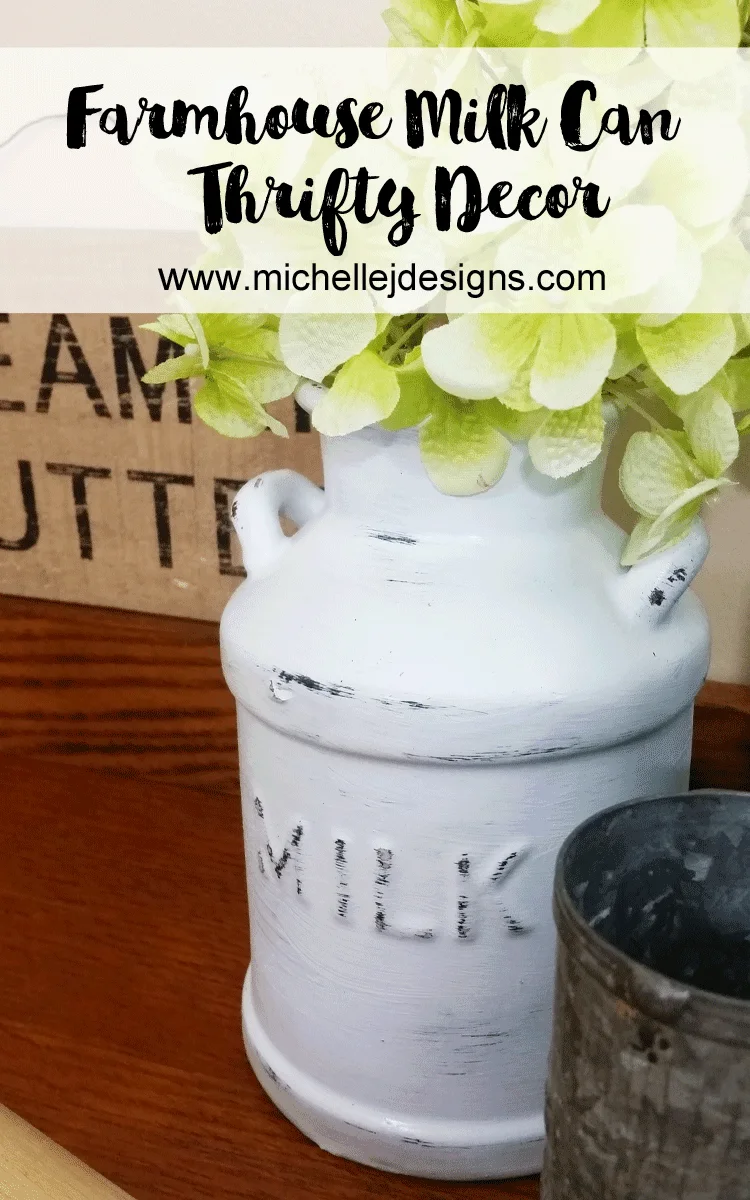 Thrift Store Ceramic Milk Cans - www.michellejdesigns.com - I turned these ceramic milk cans into decor for my kitchen. They are now the perfect farmhouse look that is so popular now!