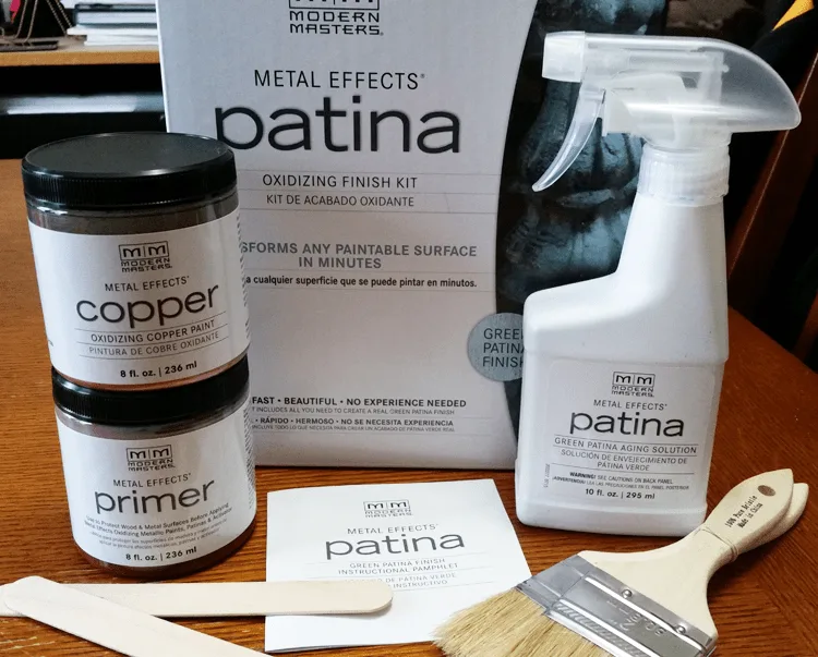 Easy, Fast Patina Kit - www.michellejdesigns.com - Create a Patina effect in just a few simple steps using the Patina Kit from Modern Masters