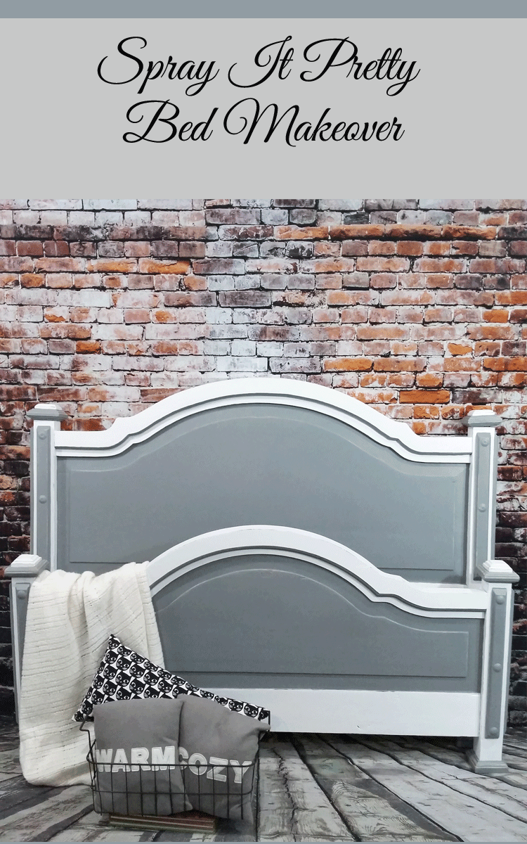 I used my Finishmax HomeRight paint sprayer to complete a makeover on this farmhouse style bed. It made quick work of the painting and let me finish this furniture DIY quickly and easily