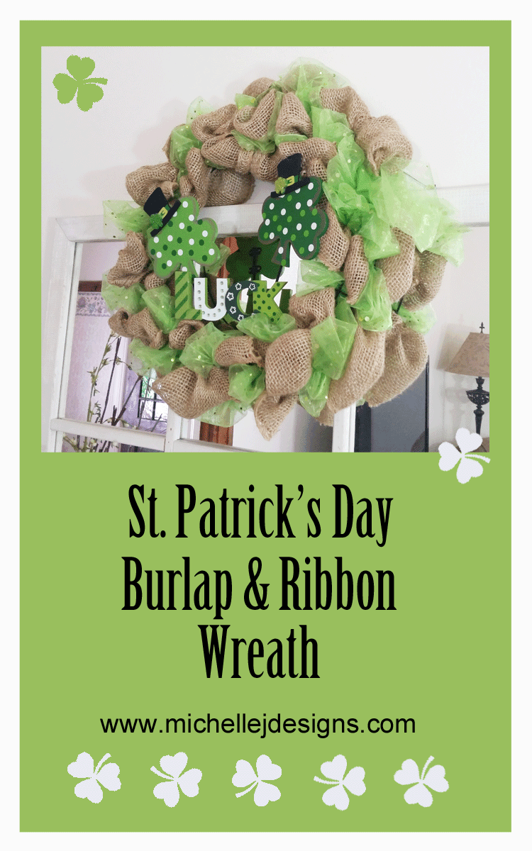 I have always wanted to try to make a burlap wreath. I needed something for St. Patrick's Day so I did it! I couldn't be happier with the way it turned out. What a great DIY decor project.