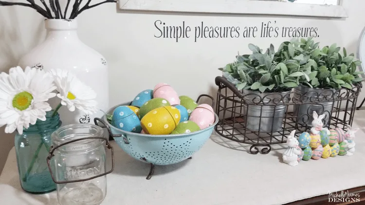 I gave this thrift store vintage colander a new look with teal spray paint. Now it is the perfect look for my home decor! www.michellejdesigns.com