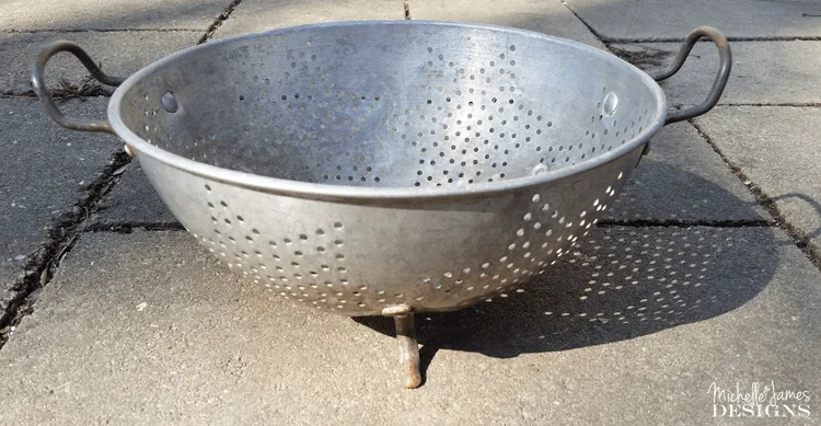 Antique metal hot sale colander