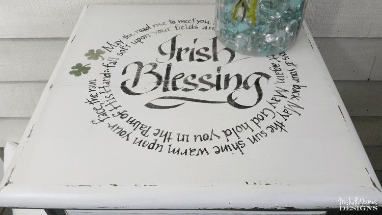 I created a DIY Silhouette Stencil using my Cameo machine for this Irish Blessing Table Top. It turned out great but was almost a disaster! www.michellejdesigns.com