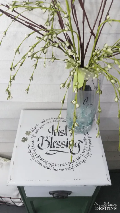 I created a DIY Silhouette Stencil using my Cameo machine for this Irish Blessing Table Top. It turned out great but was almost a disaster! www.michellejdesigns.com