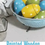 Polka dot painted wood Easter Eggs
