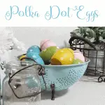 Polka dot painted wood Easter Eggs