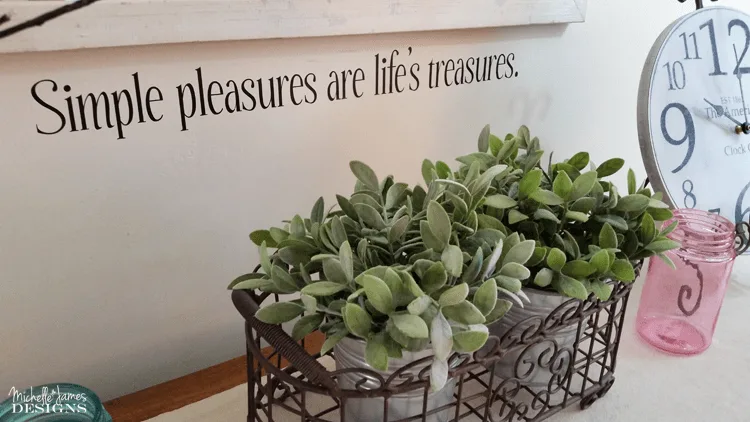 Add whimsy and class to any wall using vinyl stencils. This was easy to apply and is removable when you are ready to take it down. DIY home decor has never been easier. - www.michellejdesigns.com