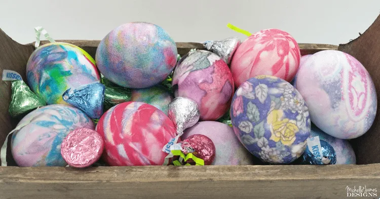 Dyed Eggs are not usually my thing but this amazing way of using silk ties to color the eggs is brilliant! www.michellejdesigns.com