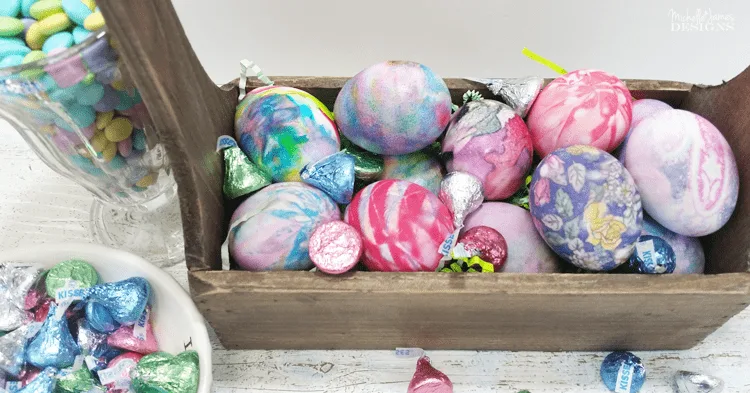 Dyed Eggs are not usually my thing but this amazing way of using silk ties to color the eggs is brilliant! www.michellejdesigns.com