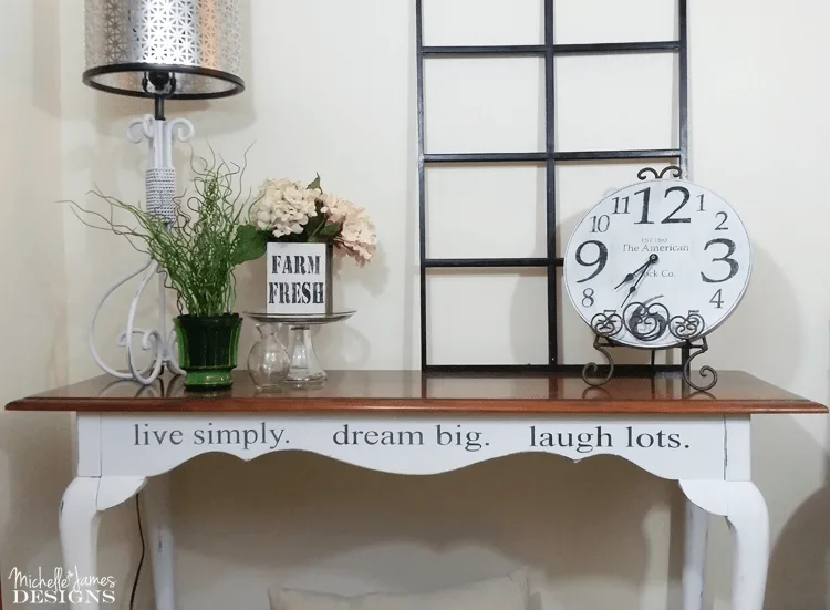 Creating your own stencils and using them to update your furniture is a budget friendly way to create a whole new look you will love! www.michellejdesigns.com