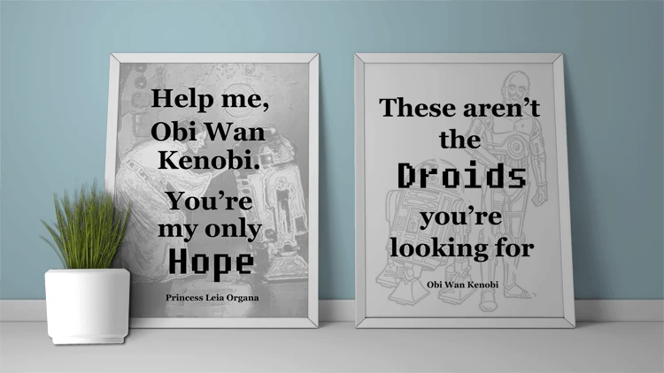 It is the 40th anniversary of Star Wars A New Hope. I created some Star Wars Printables that can be displayed in your home with pride! www.michellejdesigns.com