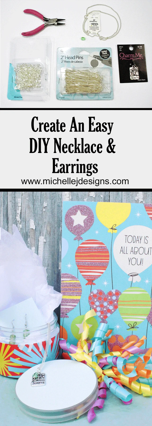 Create the perfect summer birthday gift. Create easy DIY necklace and earrings for someone special! - www.michellejdesigns.com