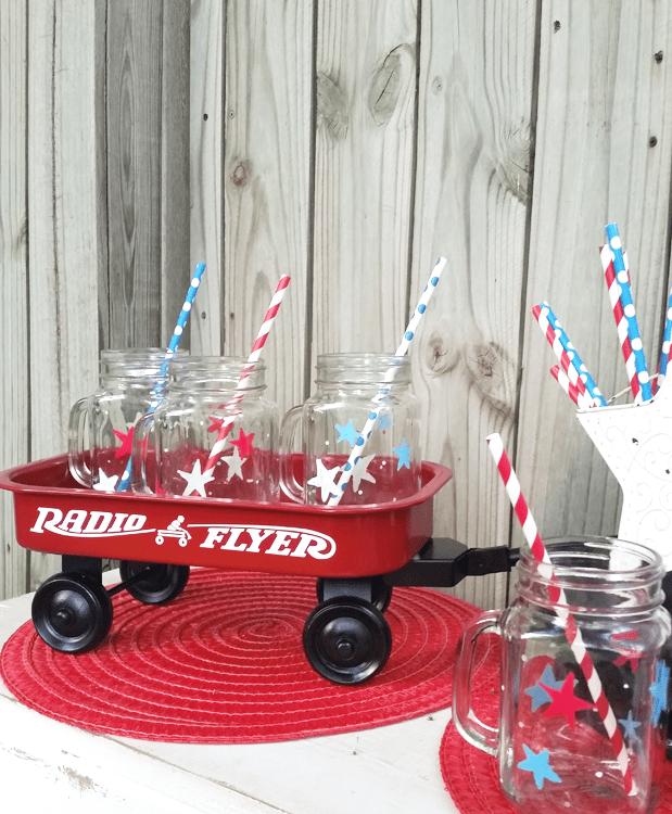 This little wagon started out a cutesy toy but now with some red and black paint this wagon looks a lot like the classic radio flyer wagon. - www.michellejdesigns.com