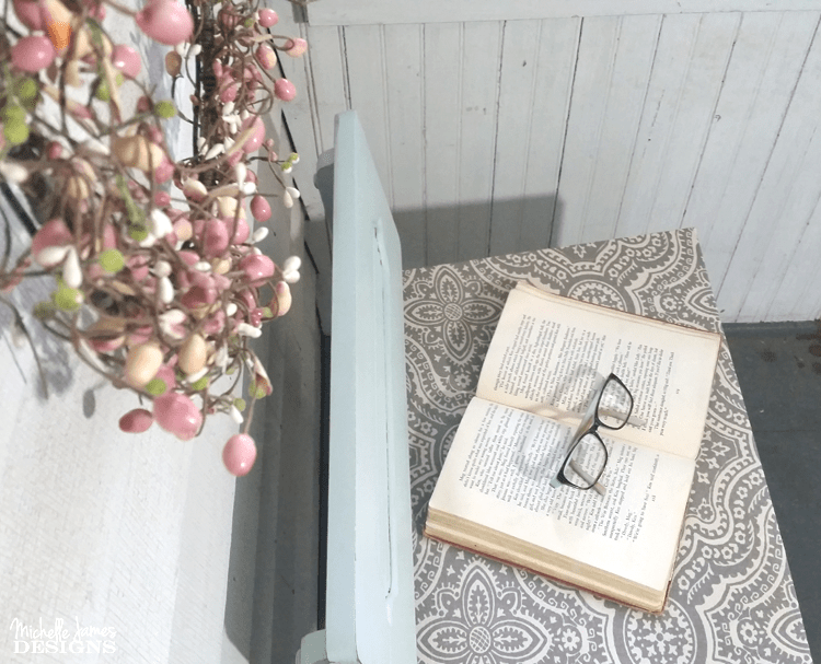 A garage sale, broken chair turns into the cutest DIY vanity chair! I love easy makeovers. - www.michellejdesigns.com