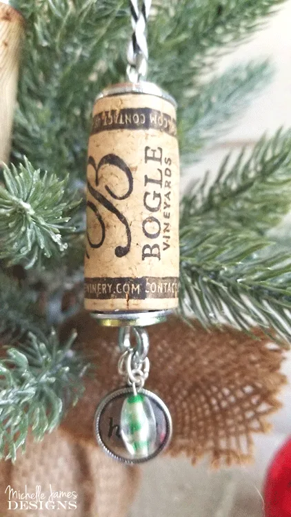 These DIY Wine Cork Ornaments are easy to make and so festive!