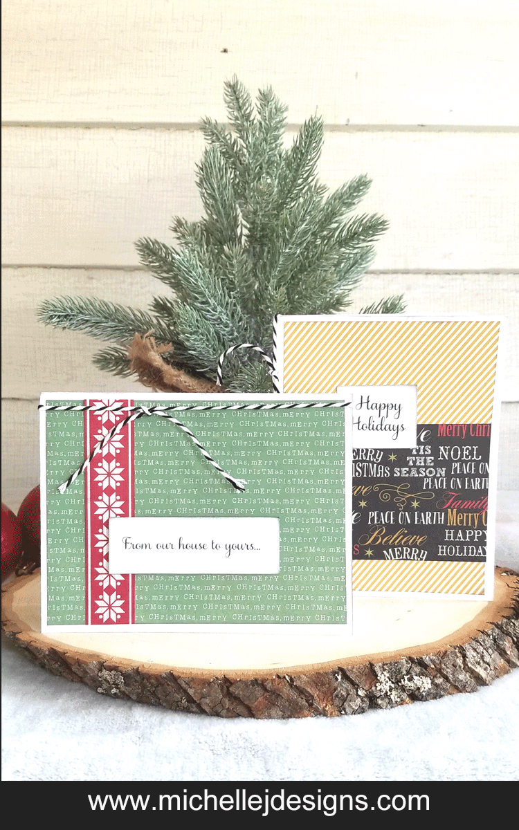 Everyone is busy during the holidays but it doesn't mean you can't make handmade cards for your friends and family. Create simple, easy cards in a few minutes! www.michellejdesigns.com