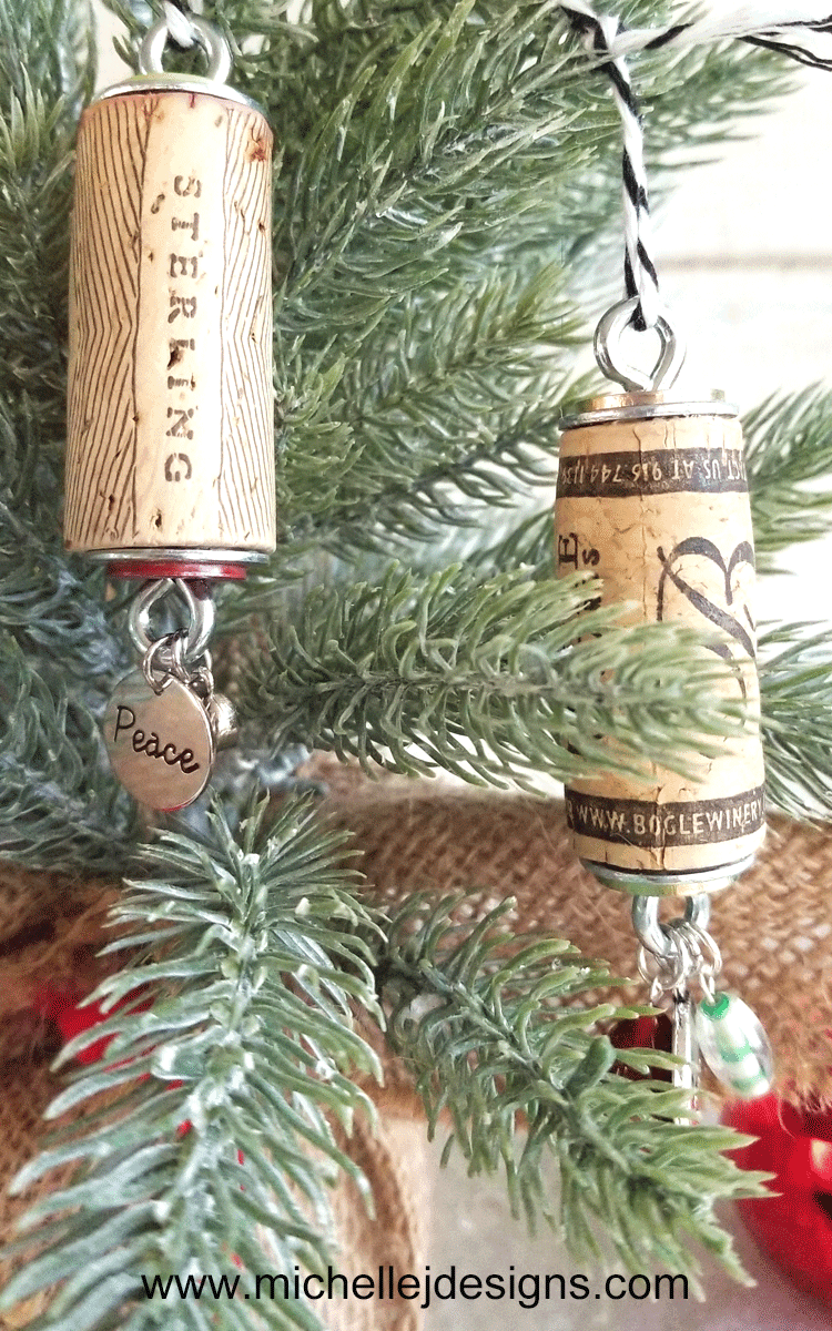 These DIY Wine Cork Ornaments are easy to make and so festive!