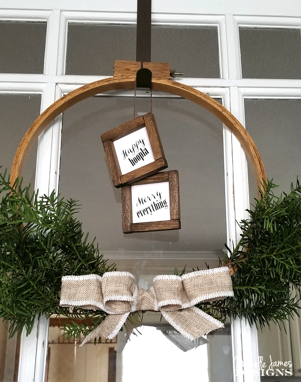 I love it when friends give me craft supplies they don't want anymore. This time I made and awesome embroidery hoop holiday wreath with one of the hoops given to me. It is fabulous! - www.michellejdesigns.com