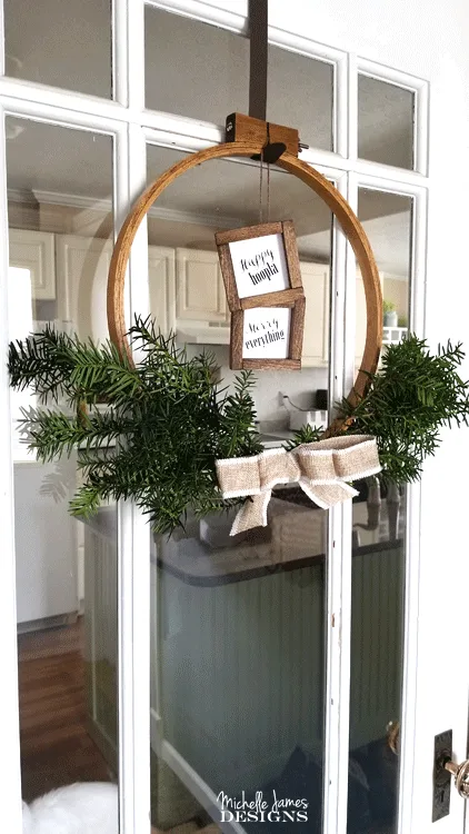 DIY Embroidery Hoop Winter Wreath - Our Crafty Mom