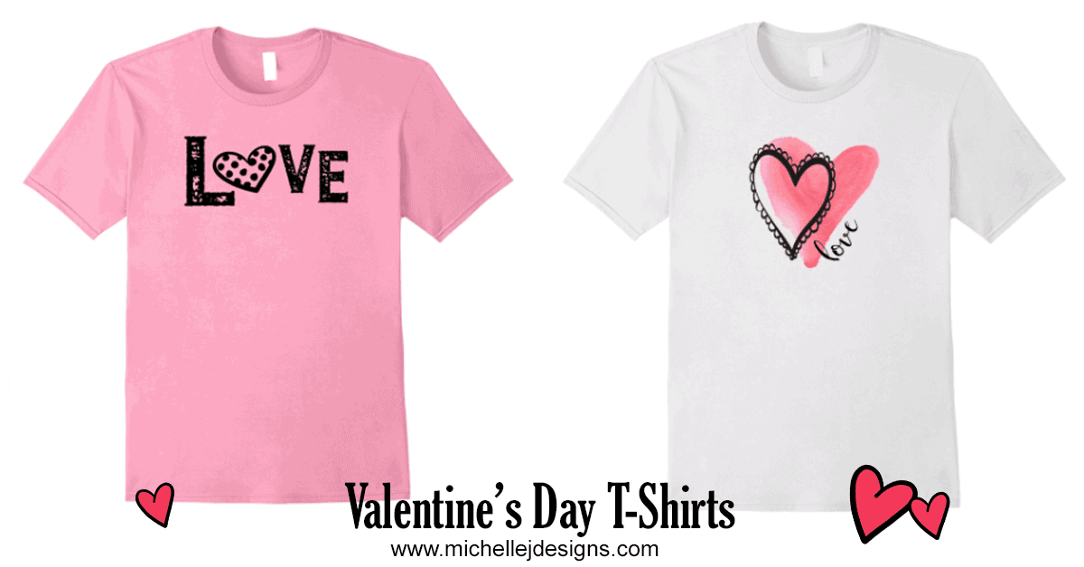 Valentine inspired t shirts are super fun to wear in February but these don't have to be limited to just Valentine's Day. You can wear these all year round.