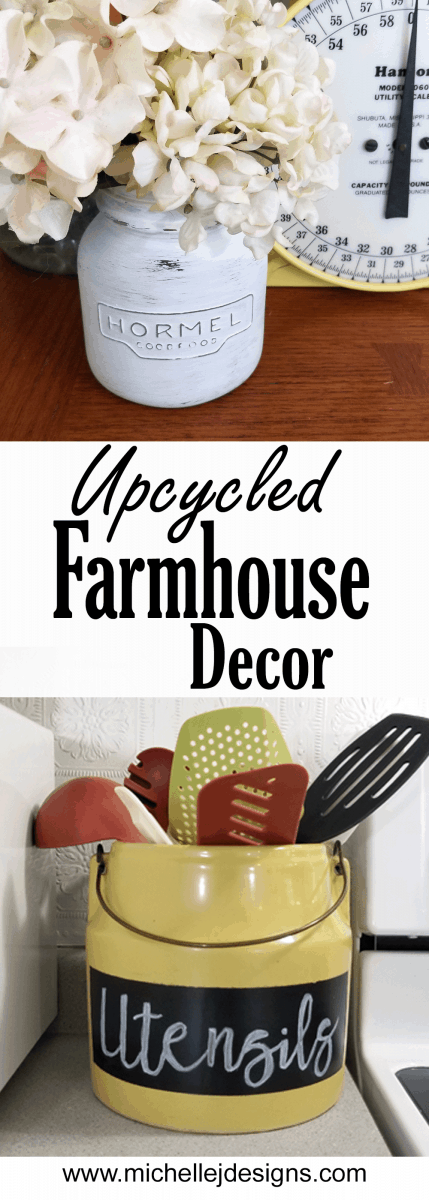I love farmhouse upcyling ideas for the home. I find all sorts of small upcyling projects at garage sales and thrift stores. #upcyle #farmhouse #farmhousedecor #thriftstoreupcycle #repurposeit - www.michellejdesigns.com