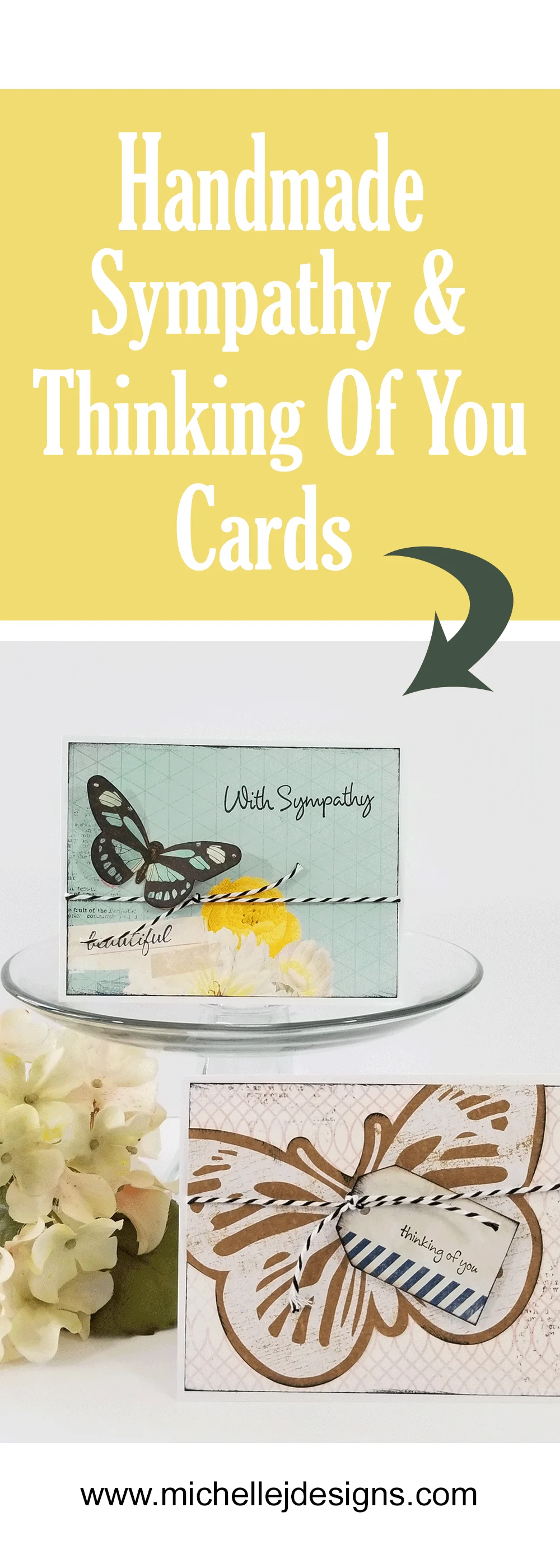 Sending a handmade card is special and handmade sympathy cards really show you care. #handmadecards #papercrafts #handmadesympathycards #cardmaking #diycards #sympathycards - www.michellejdesigns.com