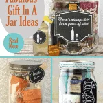 A collage of 3 of the 18 gift in a jar ideas.