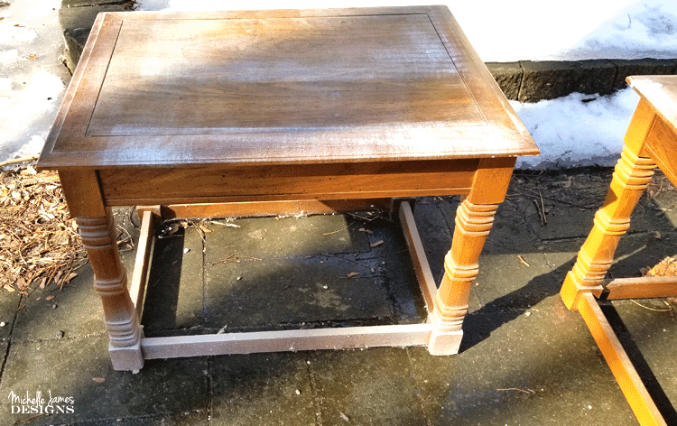 We transformed two end tables into a DIY farmhouse style cat litter box furniture to conceal a litter box. #NutrishForCats #NutrishPets #catfurniture #diy #farmhousestyle - www.michellejdesigns.com