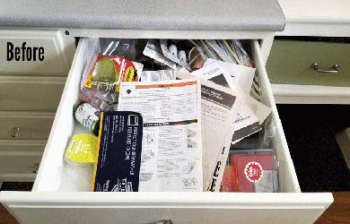 5 tips for kitchen drawer organization. #kitchenorganization #kitchendrawers #organizedkitchen - www.michellejdesigns.com