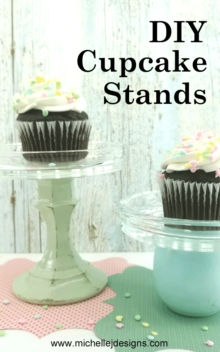 I love these individual glass cupcake stands. Keep reading to find out exactly how easy they are!- www.michellejdesigns.com