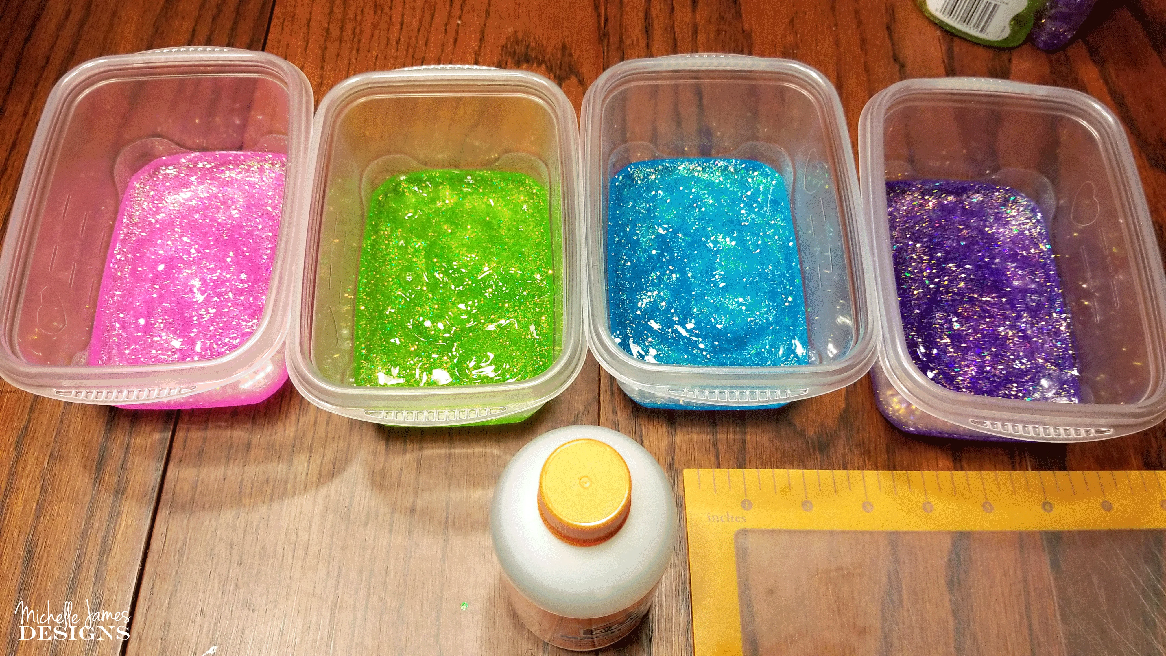 DIY Glitter Rainbow Slime 